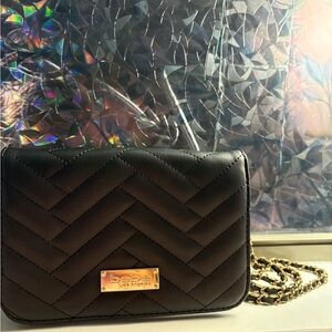 Bebe Black Chevron Crossbody Bag